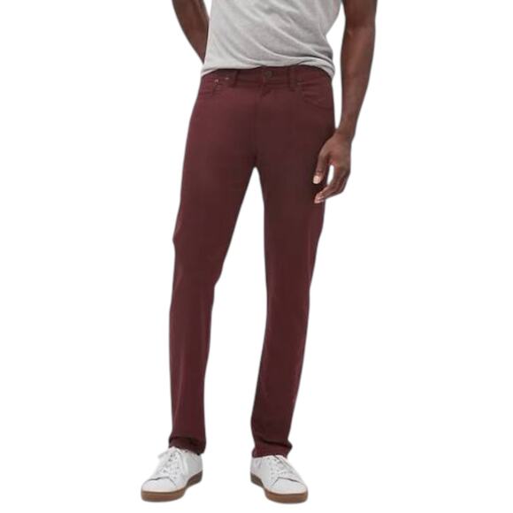 Banana Republic Men's Slim Fit Travel Jean Burgundy Stretch - Size 32 x 32 - Picture 1 of 10
